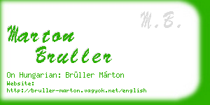marton bruller business card